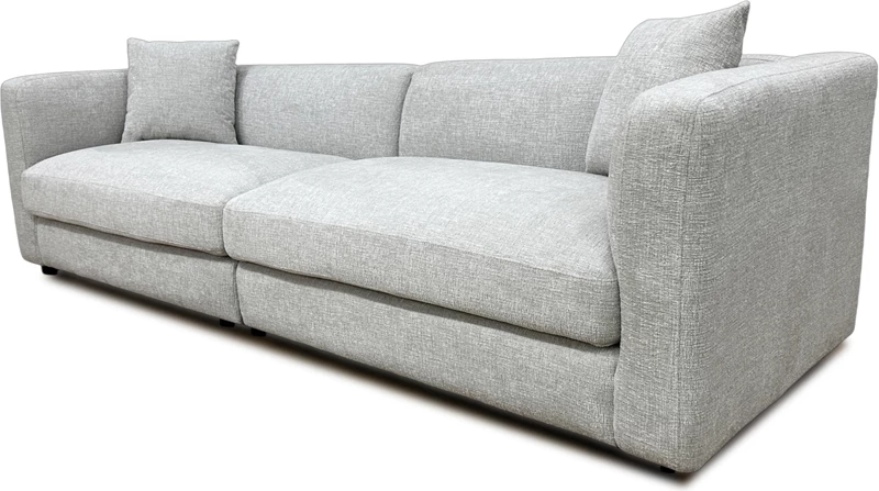 Kauç ALBA, 3 ulëse, ngjyrë e bardhë e zbehtë, 256x88x70cm