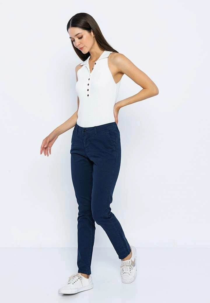 Pantallona chino Basics&More femra, blu