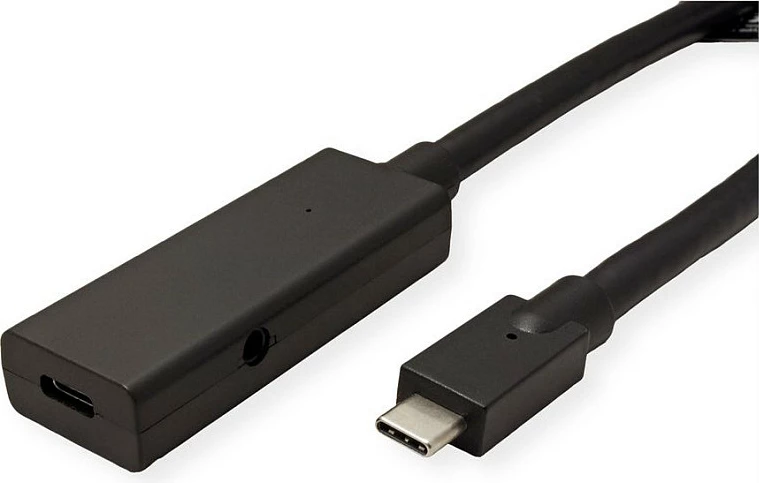 Kabllo zgjatës USB-C ROLINE 12.04.1105, 5 m, USB 3.2 Gen 2, 10 Gbit/s, e zezë