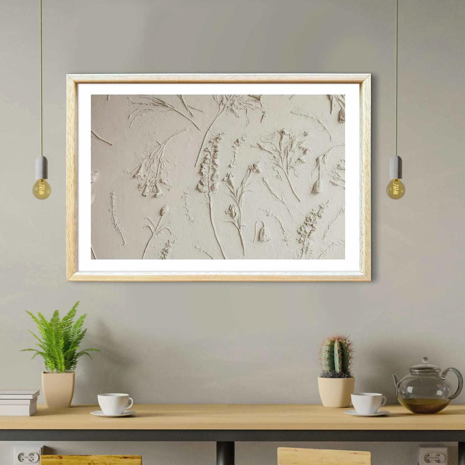 Pikturë dekorative me kornizë druri, Wallity, Ahswabisabi-040, shumëngjyrëshe, 42x62cm
