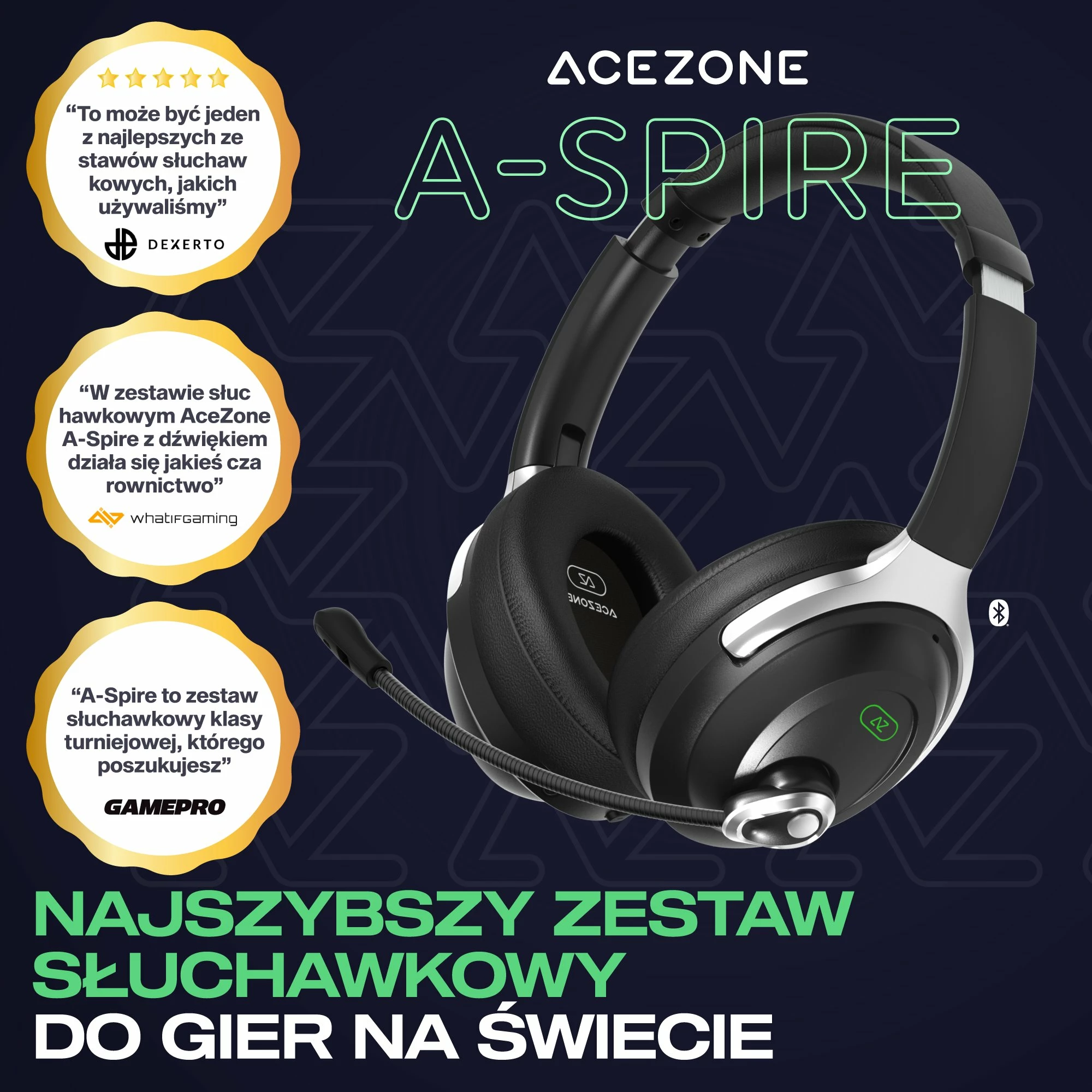 Kufje gaming Acezone A-Spire 64103, me kabllo 3 m, 3.5 mm/USB, të zeza