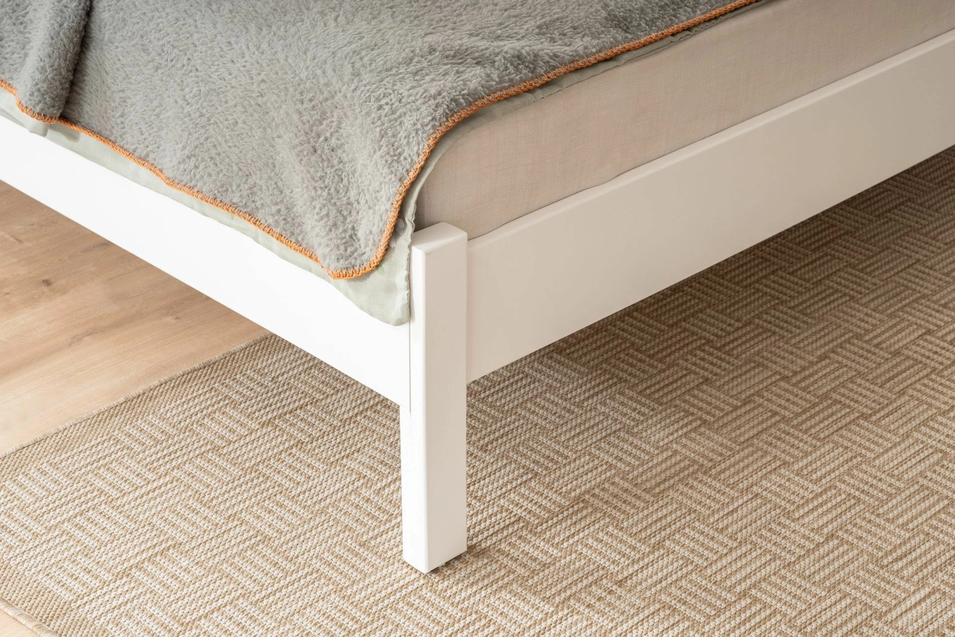 Krevat dopio Skye Decor, stil modern country, i bardhë, 160x200