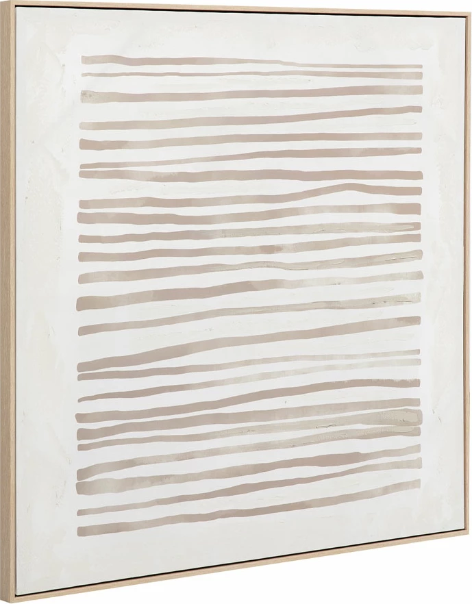 Pikturë dekorative RAYA B me kornizë, kanavacë, bezhë-kafe-dru natyral, 100x100x4cm