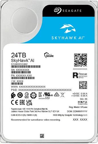 Hard disk Seagate SkyHawk AI 24TB, 3.5", 7200 RPM, Serial ATA III