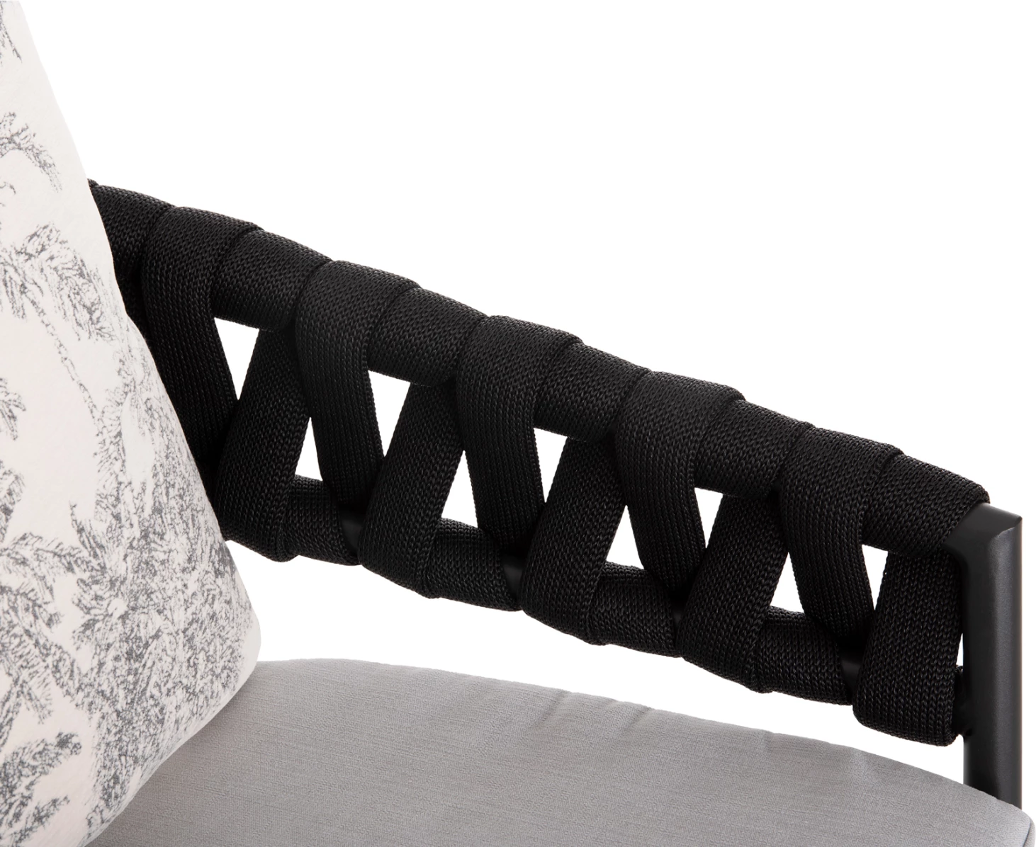 Karrige për bar alumini CAMDEN FH6142.01, ngjyrë antracit, me jastëk mbrapa ecru me dizajn print, 56x60x108H cm