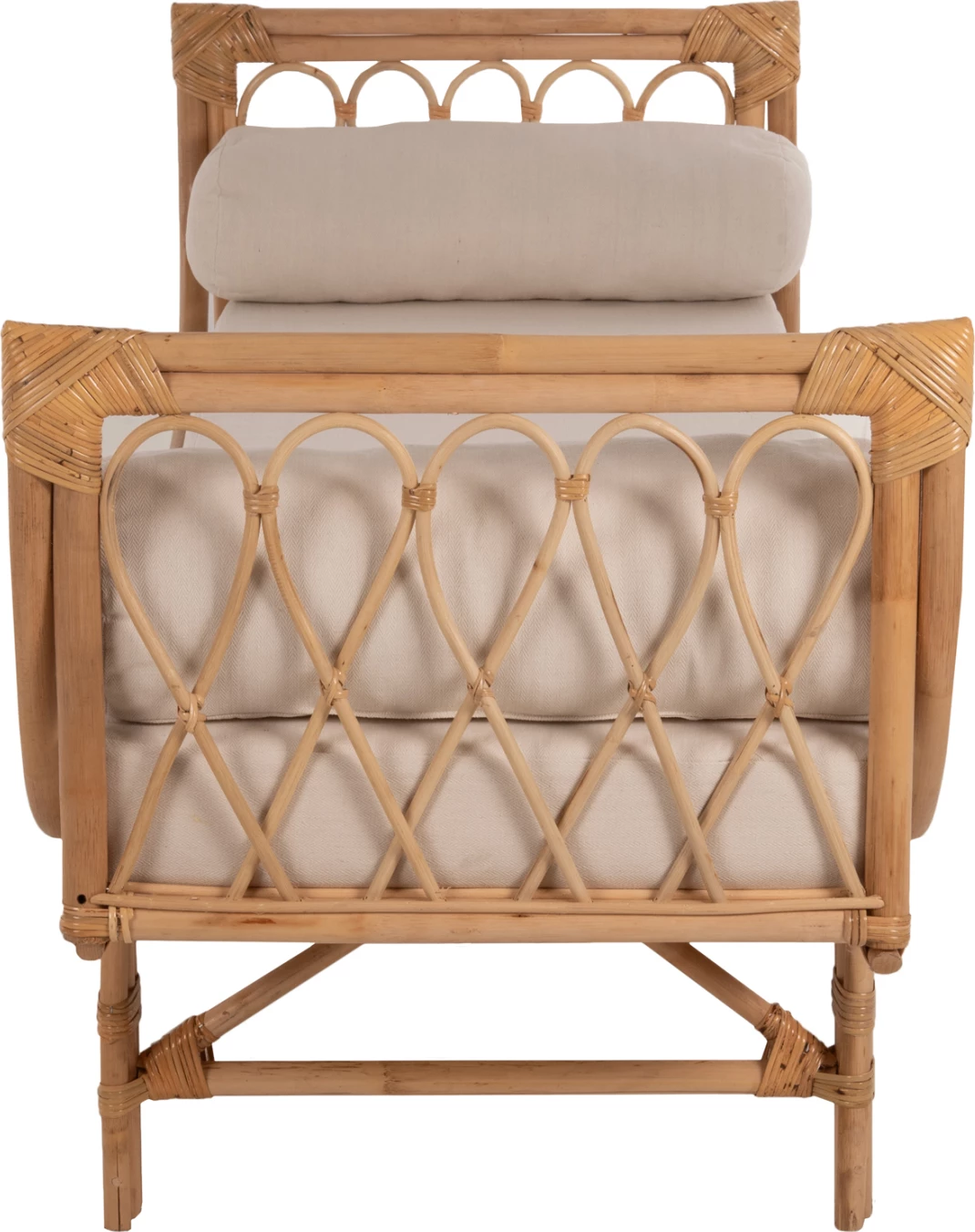 Divan për jashtë CHARMELLA FH9659 natyral rattan-jastëkë bezhë 187x69x76H cm