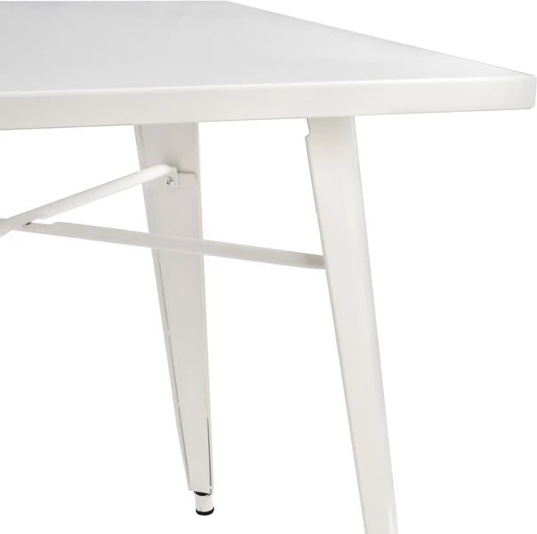 Tavolinë ngrënieje metalike, ngjyrë e bardhë qumështi mat, FH0608.21, 80x80x76 cm