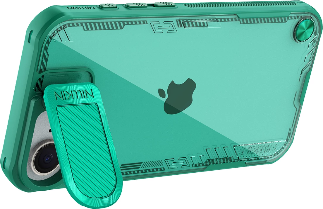 Mbështjellës Nillkin Iceblade Prop për iPhone 16e, me kapak kamere dhe stand, Gjelbër