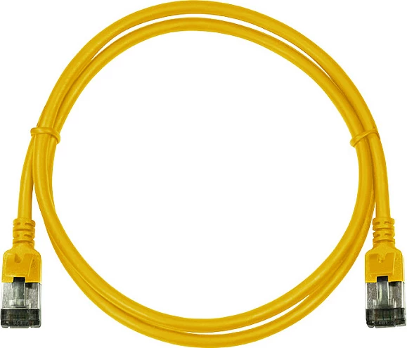 Kabllo rrjeti LogiLink Cat6a SlimLine S/FTP, RJ45, 1 m, e verdhë