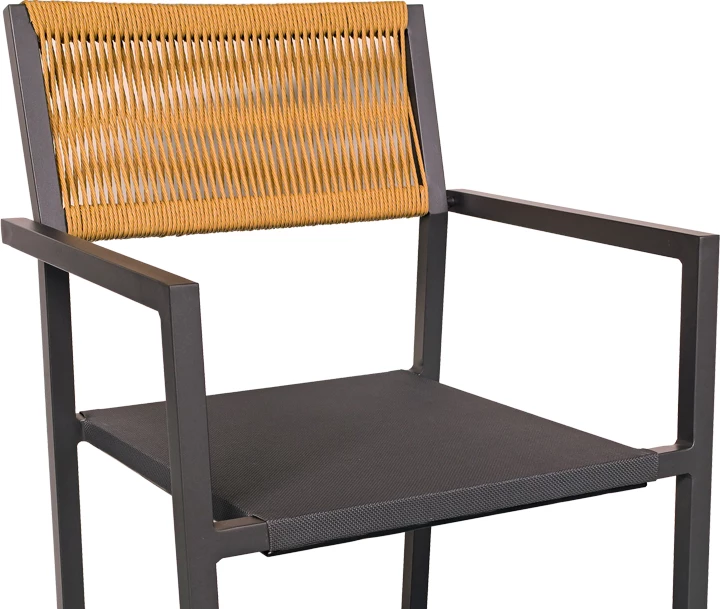 Tavolinë me karrige Savor-Nares set prej 5 copash alumini dhe ratan ngjyrë natyrale 140x80x72.5cm