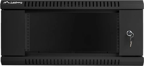 Kasë rrjeti Lanberg WF01-6604-10B, 19" 4U, montim në mur, xham, e zezë