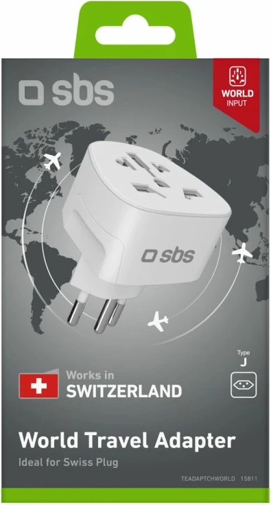 Adapter udhëtimi universal SBS CH, i bardhë