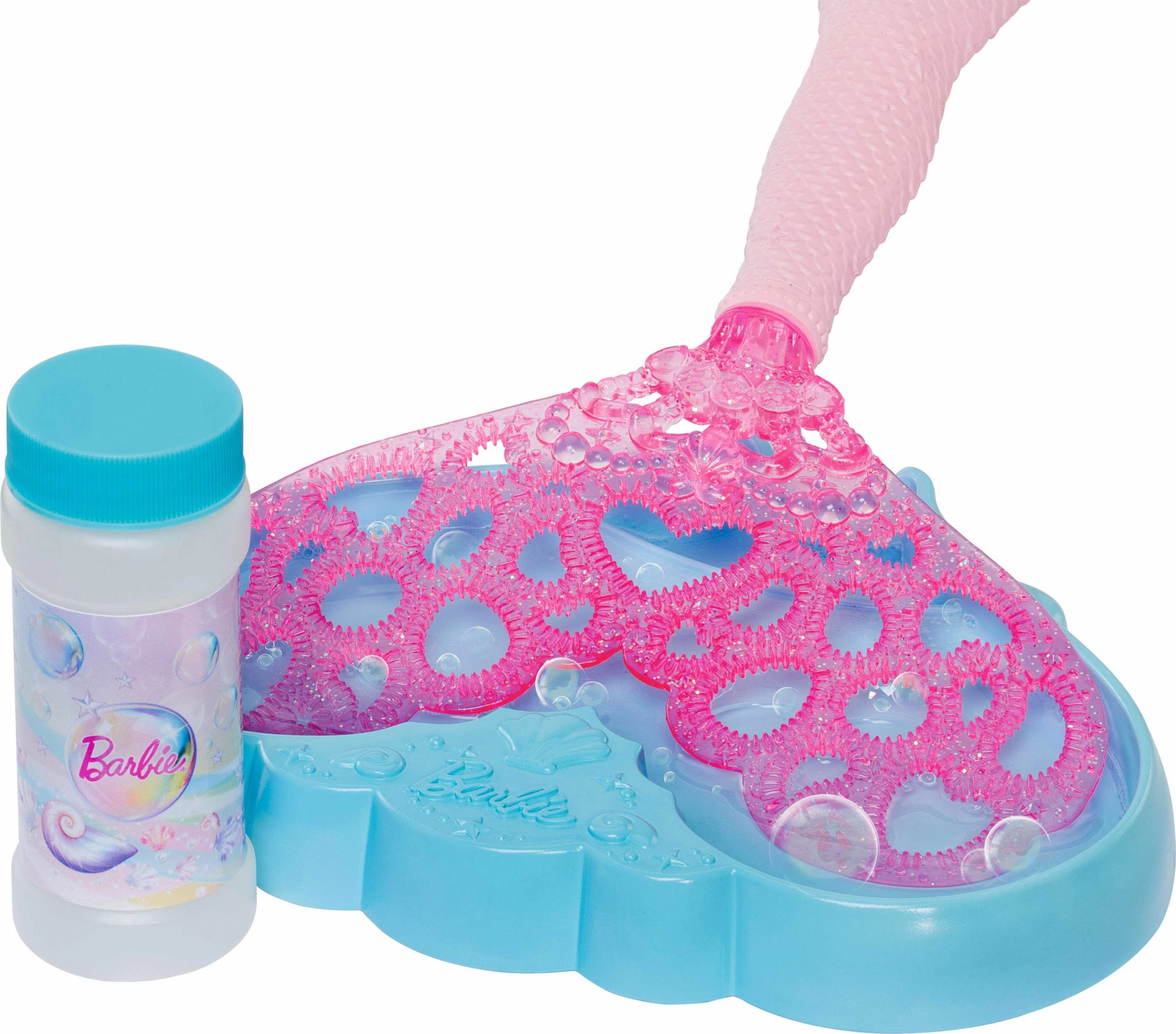 Kukull sirenë Barbie Dreamtopia Bubble Mermaid Mattel JLW56, me mekanizëm flluskash pa bateri, set me tabaka, solucion dhe brushë, rozë