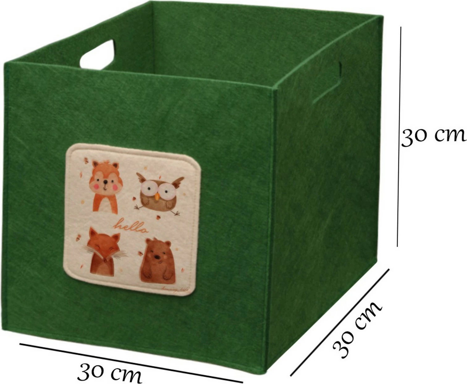 Shportë organizuese prej fetli, ngjyrë e gjelbër, Aberto Design, HMY-6254, 30x30x31cm