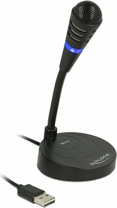 Mikrofon USB DeLOCK 65868, 16-bit/48 kHz, me buton mute, i zi
