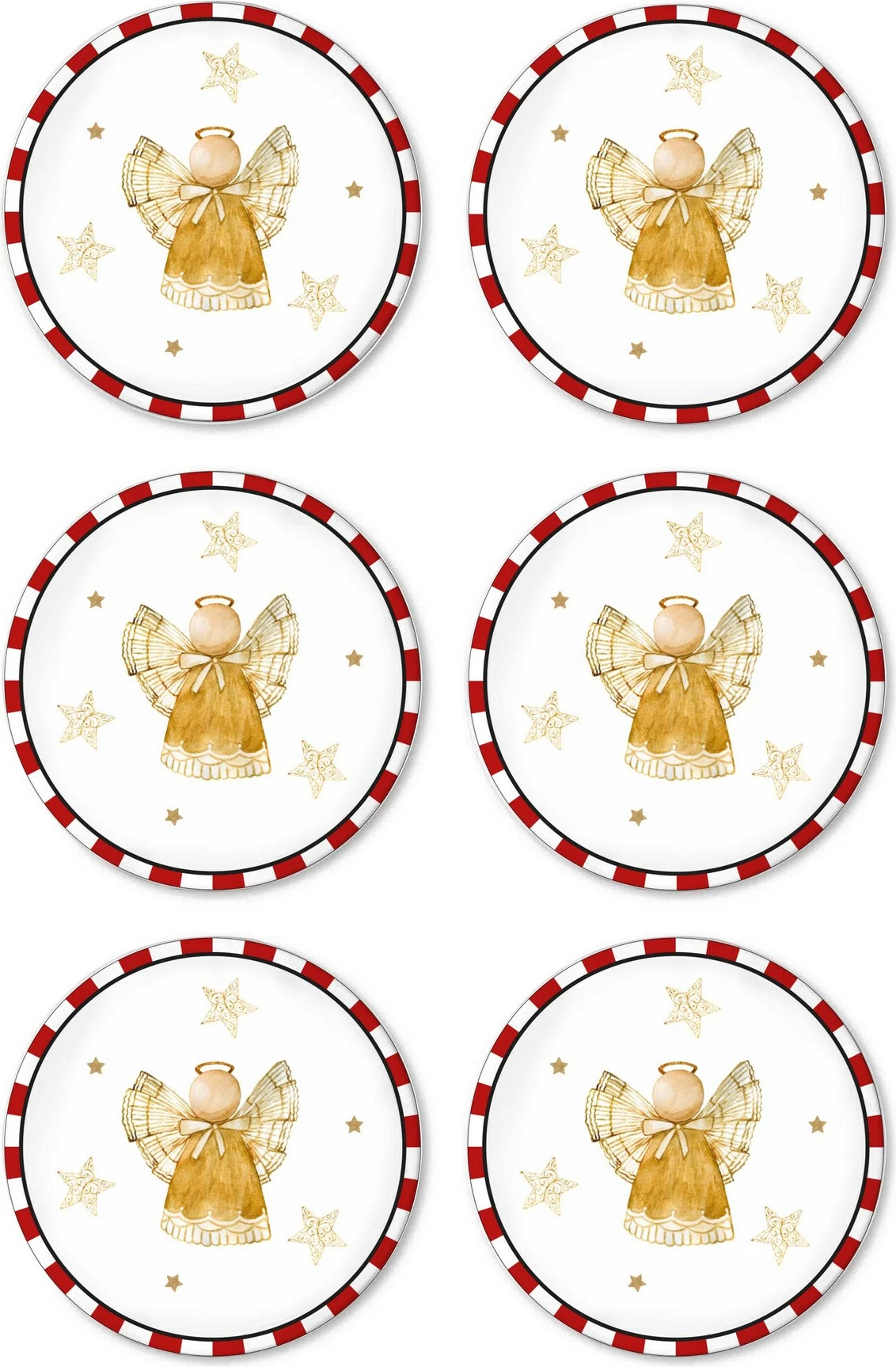Set pjatash ëmbëlsirash prej qeramike, 6 copë, Hermia, NEW029