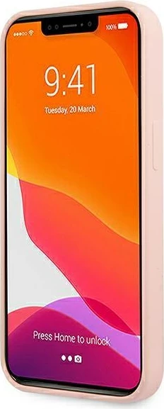 Mbështjellës Guess GUHMP13MLSLMGLP për iPhone 13 6.1", silikon, MagSafe, rozë e çelur