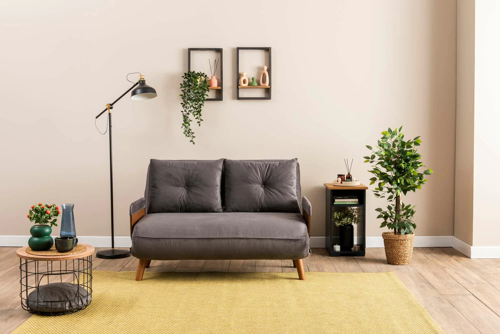 Divan-krevat dy vendësh, Cosmo, ngjyrë gri