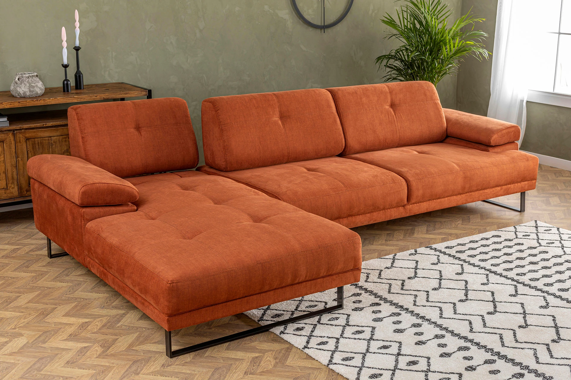 Këndare Atelier del Sofa Mustang, e madhe, kënd i majtë, portokalli