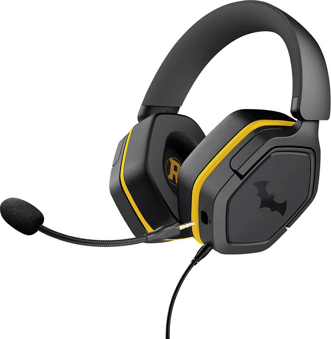 Kufje gaming Trust 25784, me kabllo 3.5mm, mikrofon i palosshëm, over-ear, zi/verdhe