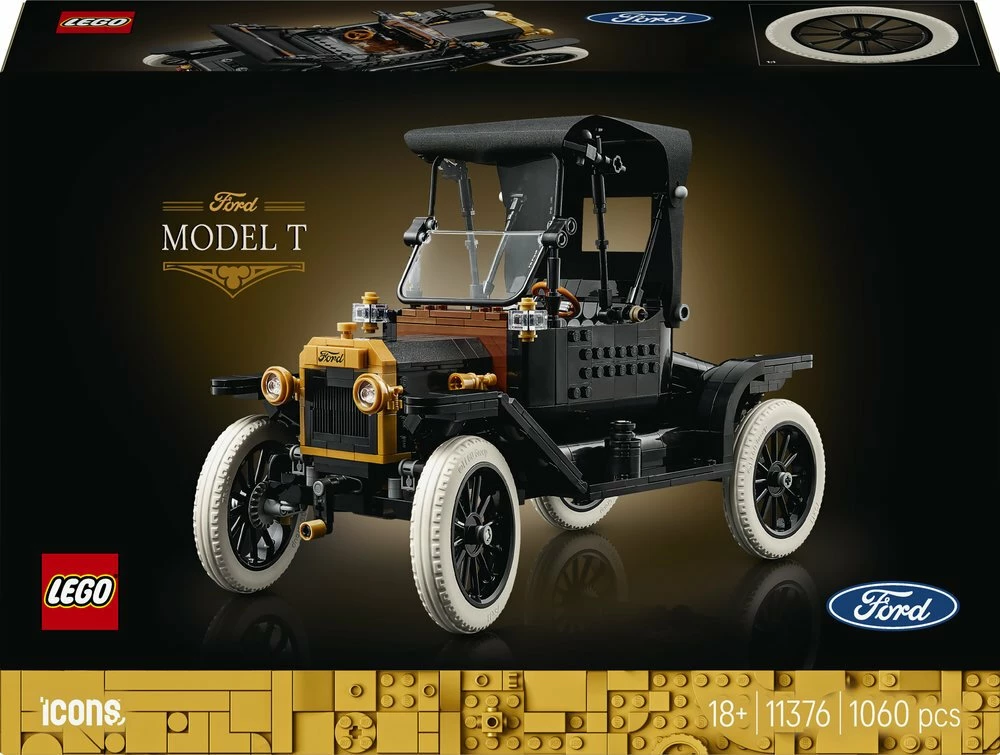 Set ndërtimi LEGO Icons Ford Model T 11376, 1060 copë, 18+, i zi