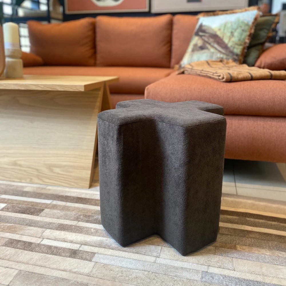 Stool TRILIZA, ngjyrë gri e errët, 43x43x42 cm