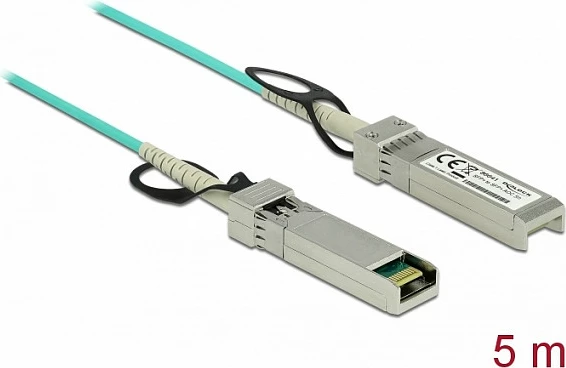 Kabllo optike aktive DeLOCK SFP+ 5 m, 10 Gbit/s, aqua