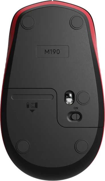 Maus wireless Logitech M190 1000 DPI USB-A, kuqe