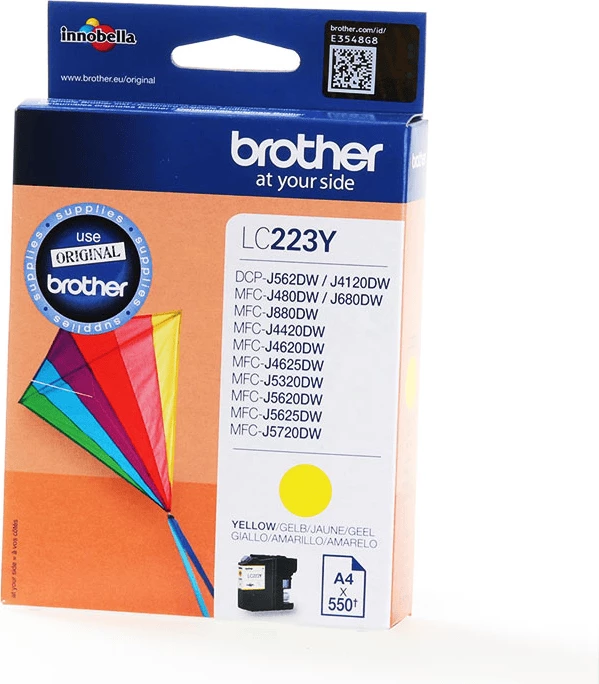 Kartush bojë, Brother LC-223Y, 5.9 ml, rendiment 550 faqe, e verdhë