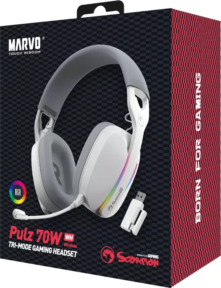 Kufje Me Bluetooth MARVO HG9086W WH