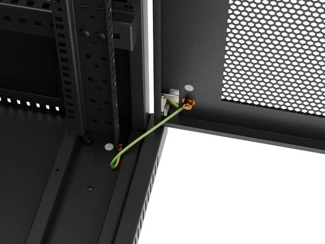 Kabinet rack LANBERG 19" 32U 600x800mm, qëndror (standing), derë e perforuar, i zi