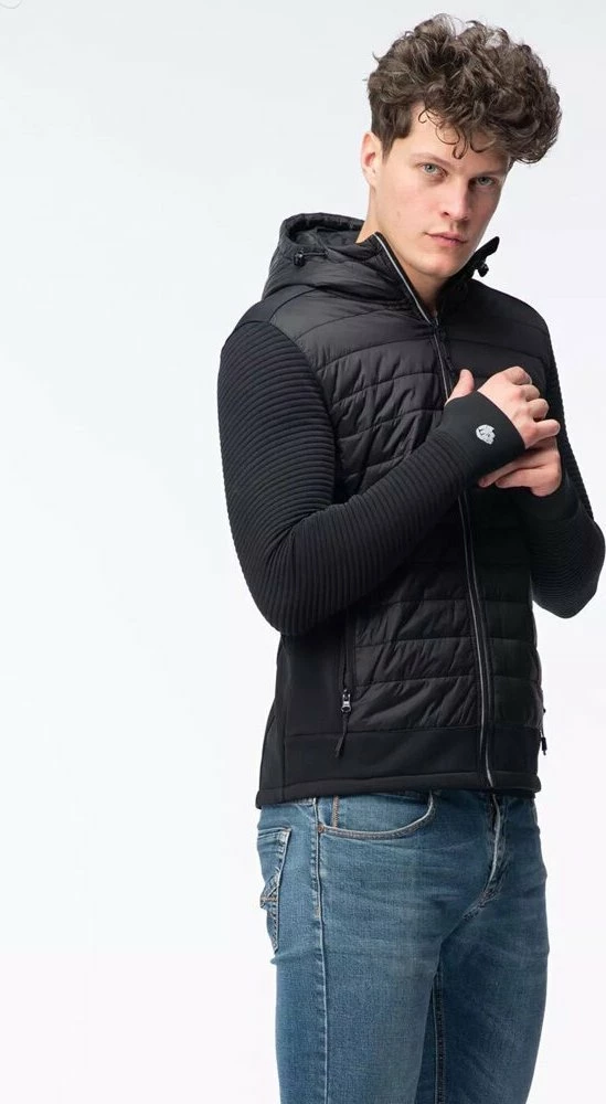 Xhaketë quilted për burra Iguana GUELO, madhësia L, e zezë