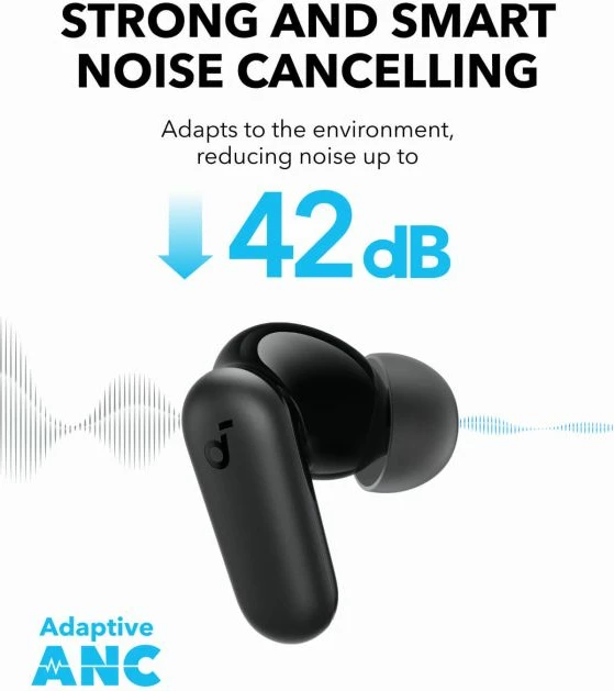 Kufje Anker Soundcore P30i wireless me ANC, Bluetooth 5.4, 45 orë bateri, IP54, të zeza