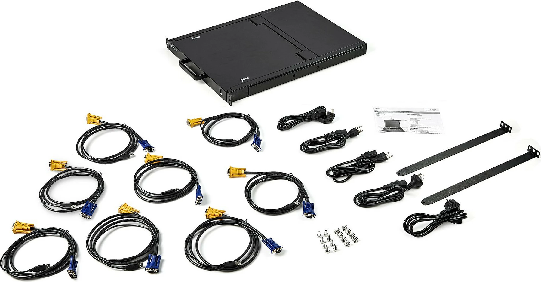Konsolë KVM rack StarTech RKCONS1708K, 8-port, 1U, LCD 17", VGA/USB, e zezë