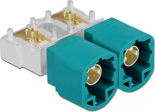 Adapter DeLOCK 90356 HSD Z mashkull 90°, kontakte të veshura me ar, blu