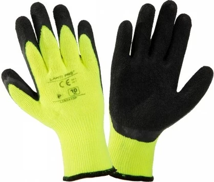 Dorëza mbrojtëse dimërore latex LAHTI PRO L250510W, madhësia 10 (XL), 12 copë, verdhë/zezë