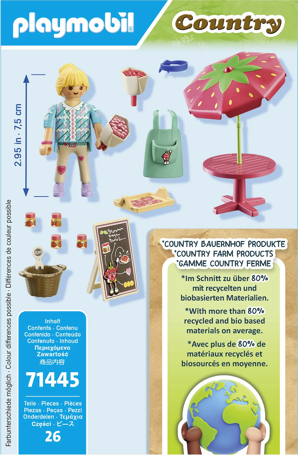 Set lodrash Playmobil Country 71445 Marmeladenstand, 26 copë, 4-10 vjeç, shumëngjyrësh