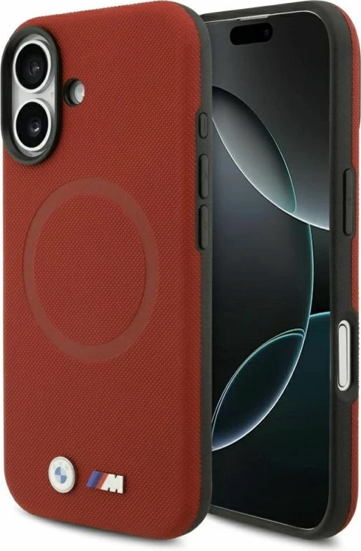 Kapak telefoni BMW M FW Metal Logo MagSafe për iPhone 17, i kuq