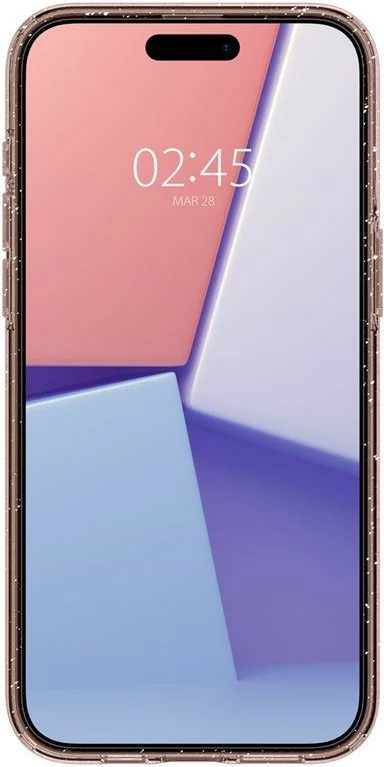 Mbështjellës Spigen Liquid Crystal Glitter për iPhone 15 Pro, Transparent/Rozë