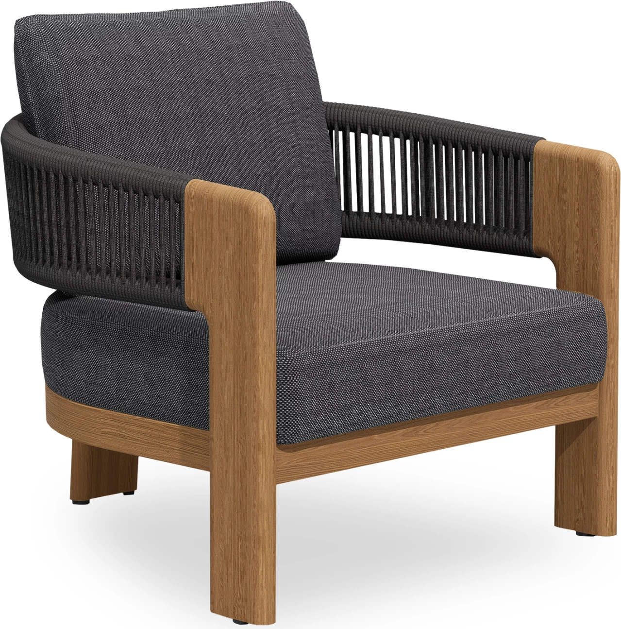 Set lounge 4 pjesësh BARON, alumin, litar i zi, material olefin, CD6478.10