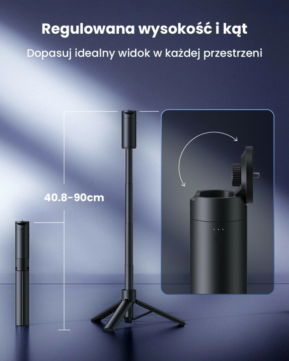 Tripod me powerbank JMGO P0X1 20000 mAh USB-C për pajisje me fiksim 1/4", e zezë