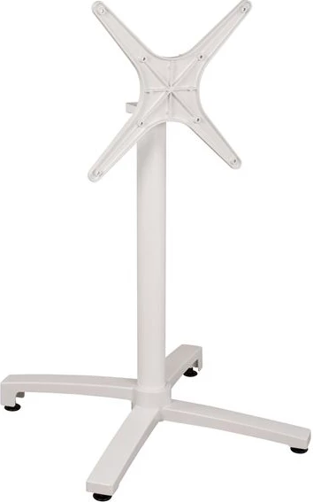 Bazë tavoline alumini e palosshme, ngjyrë e bardhë matte, 69x69x73-92cm me kryq FH459.02
