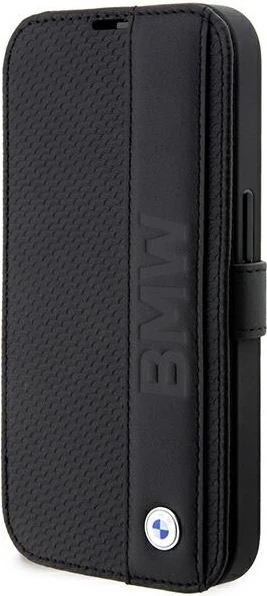 Mbështjellës BMW BMBKP14L22RDPK për iPhone 14 Pro 6.1", Leather Textured&Stripe, e zezë