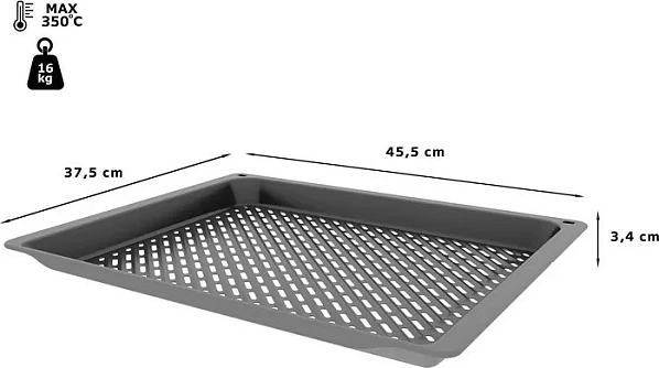 Tepsi AirFry & Grill Bosch HEZ629070, çelik i emaluar, e shpuar, antracit