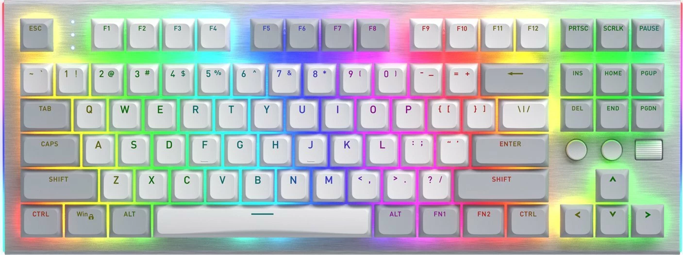 Tastierë mekanike gaming Hator Gravity TKL HTK561, RGB, hot-swap, US INTL, Aurum Orange, e bardhë 5