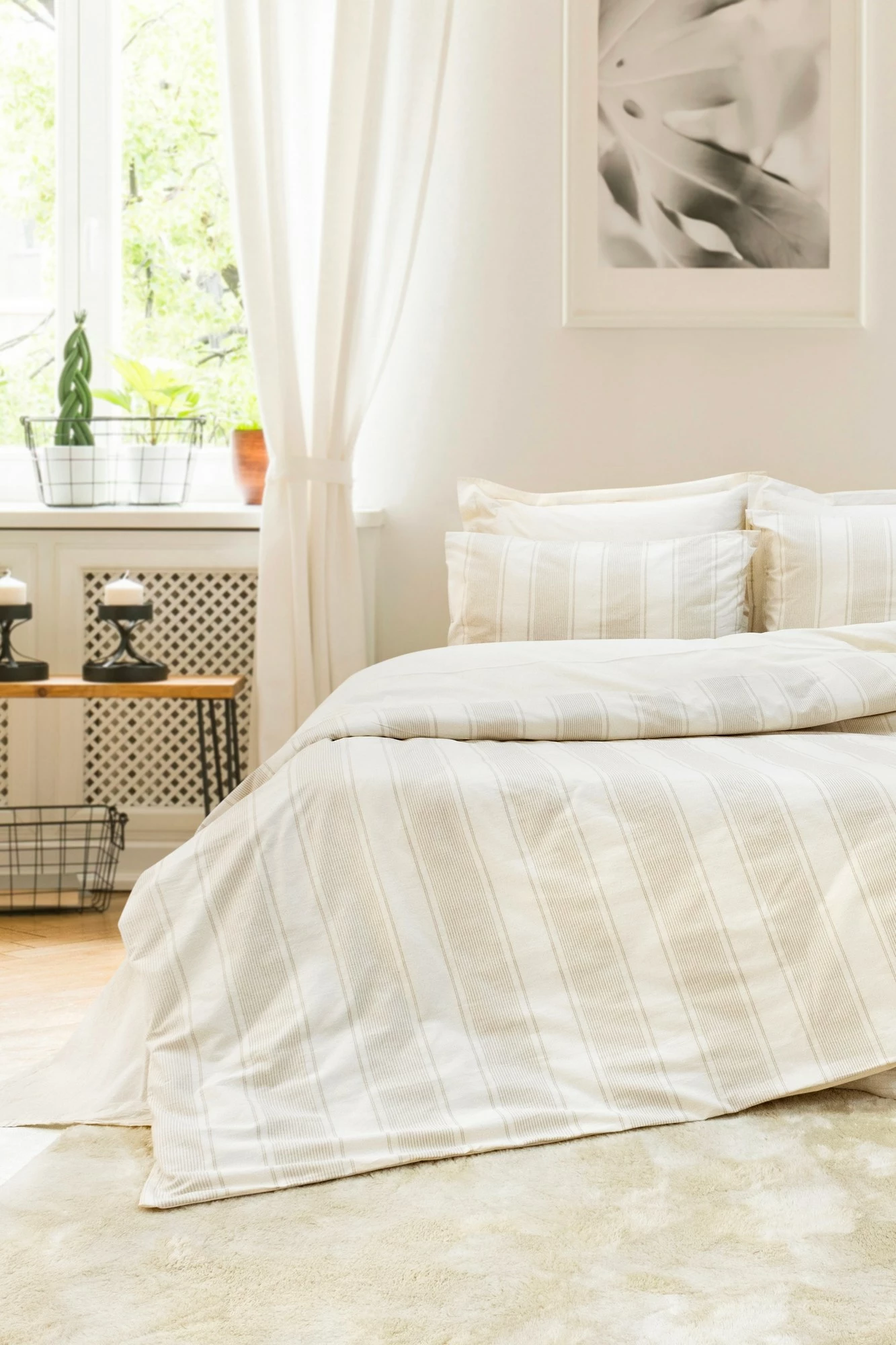 Set mbulesë për jorgan dopio, L'essentiel, Nenas, bezhë