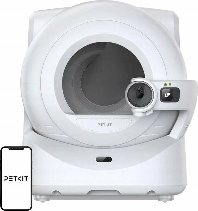 Kuti rëre vetëpastruese Petkit Purobot Ultra, kamerë AI 1080p, depo 10 L, set me 2 sita, e bardhë