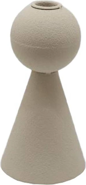 Mbajtëse qirinjsh HALO, metal, bezhë, 9x9x17.5cm