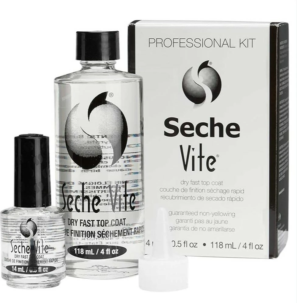 Shtresues i shpejtë për thonj Seche Vite Dry Fast Top Coat për femra, 118ml + 14ml