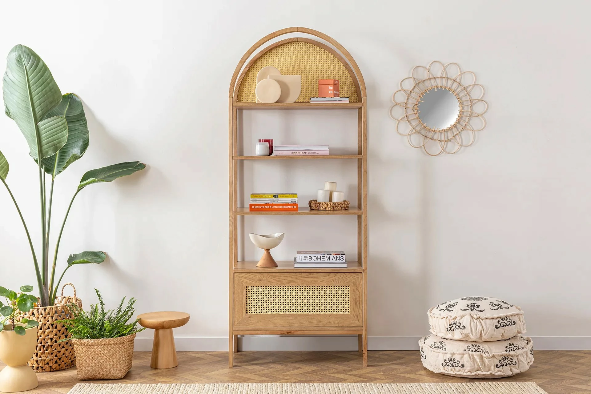 Raft librash Hanah Home, Nala 75, ngjyrë natyrale